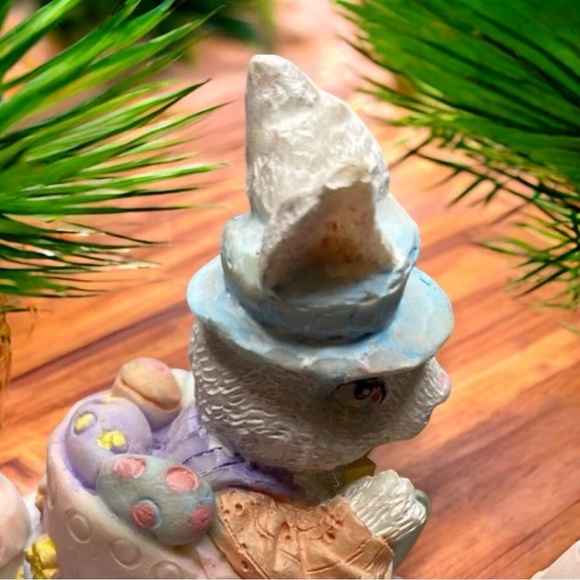VINTAGE Easter Bunny & Chick Train Figurine – Pastel Spring Decor - Picture 8 of 11